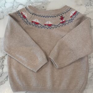 Kids Beige Sweater with Nautical Pattern